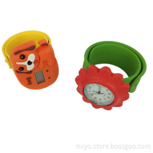 Kids' Flower-shaped Silicone Slap Watch, Light Weight, Convenient to Carry